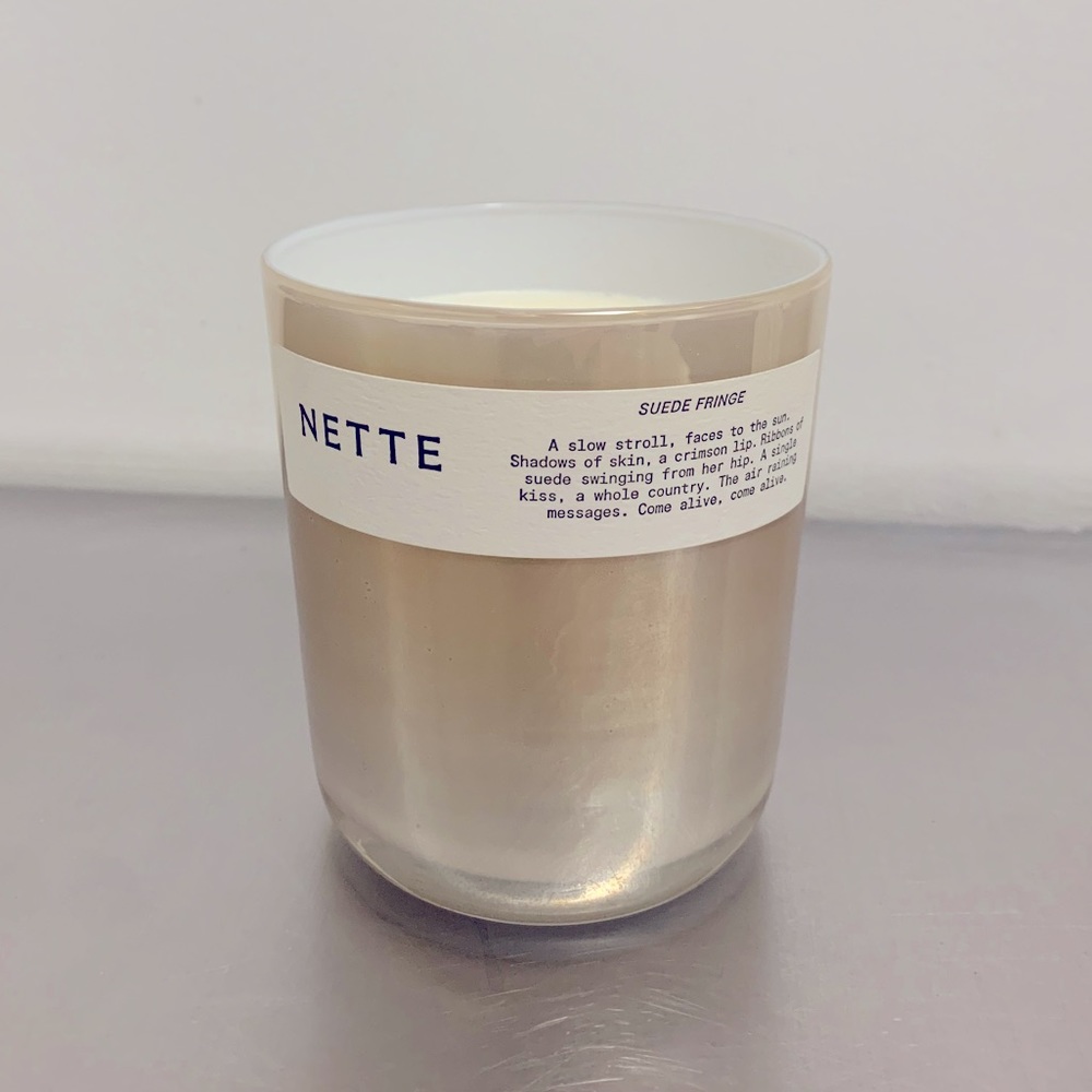 Nette Suede Fringe Candle 7.5 oz. (227g)